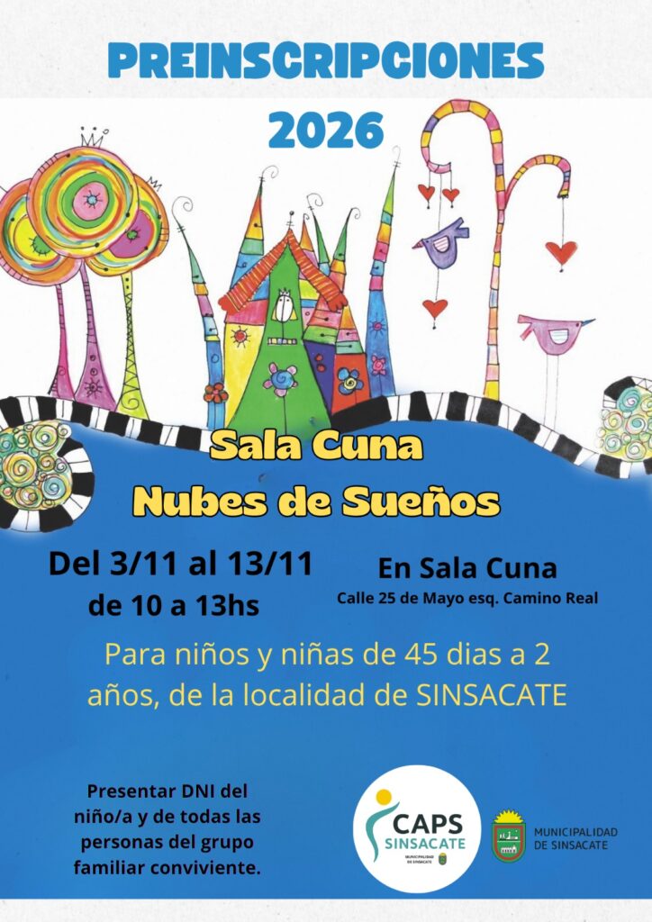 Preinscripciones 2026 – Sala Cuna “Nubes de Sueños”