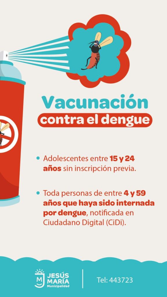 Nueva etapa de vacunación contra el dengue en Jesús María: incluye a jóvenes de 15 a 24 años