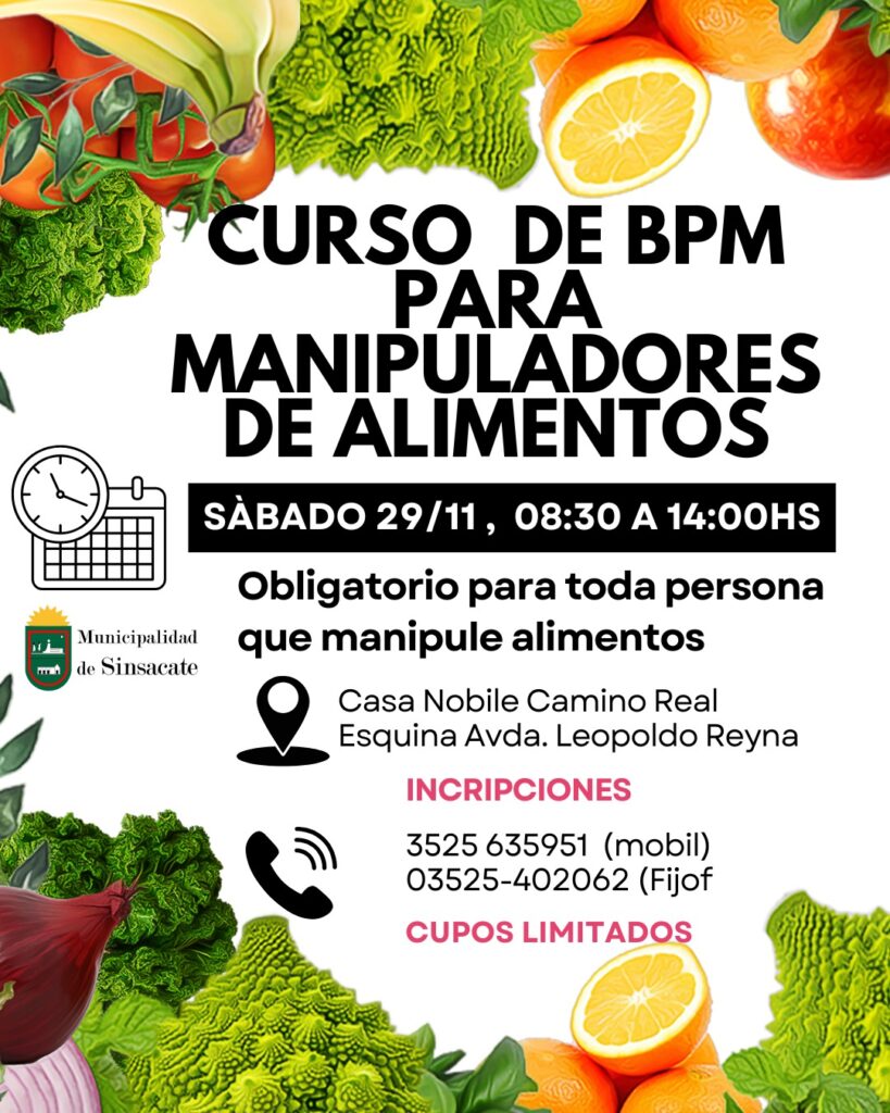 Curso de BPM para Manipuladores de Alimentos en Sinsacate