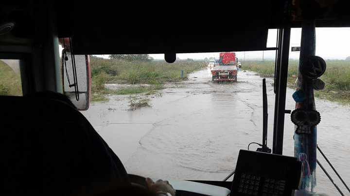 Fuerte Temporal y anegamiento en la ruta 60