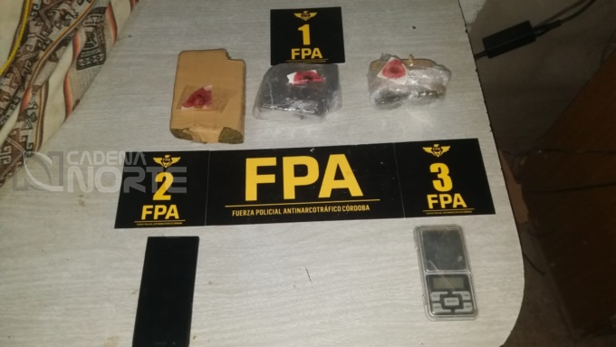 La FPA incautó mas de 1700 dosis de droga en Villa María.
