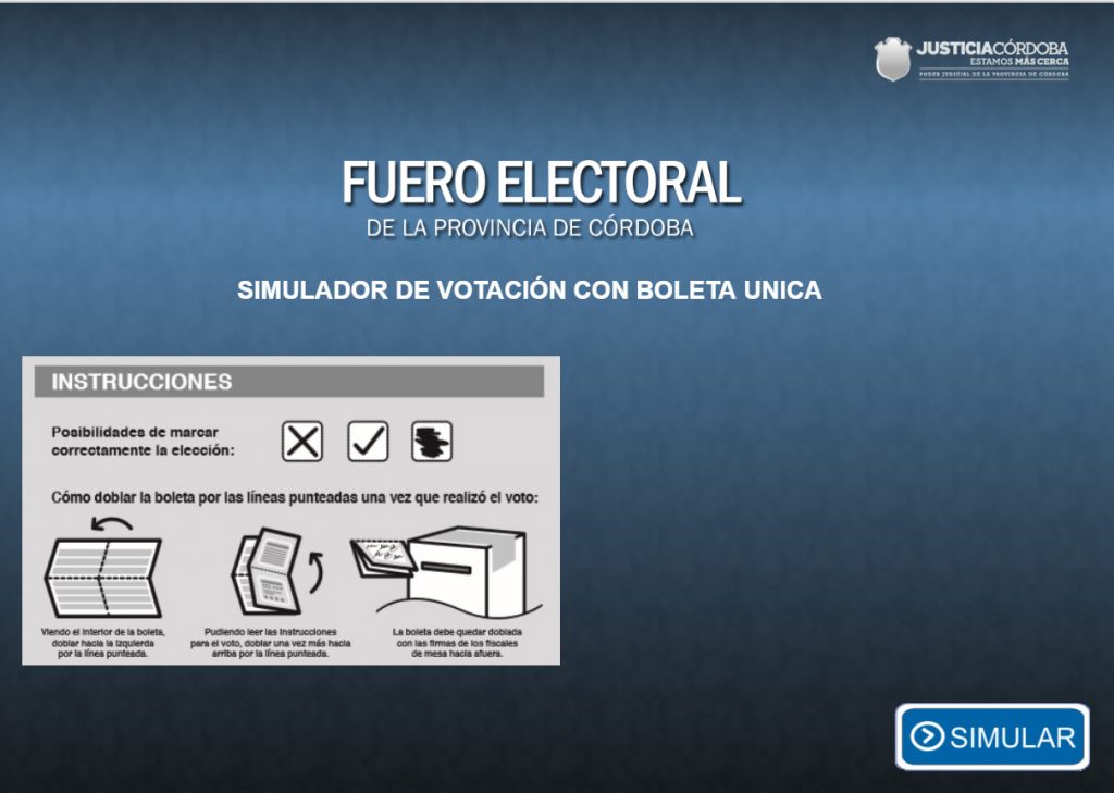 Simulador de como votar con boleta única.