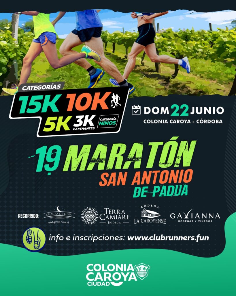 Llega a Colonia Caroya el 19º Maratón San Antonio de Padua