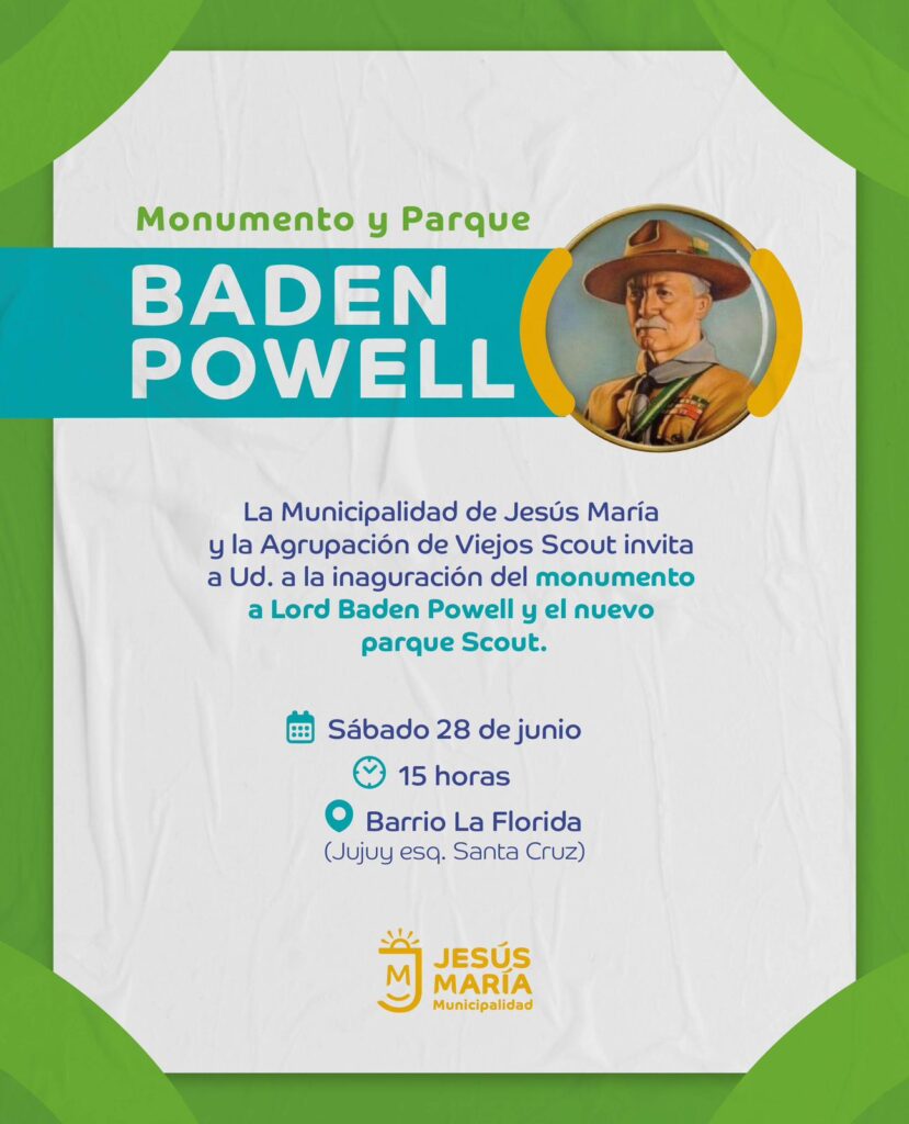 Jesús María inaugurará un parque scout con una escultura en homenaje a Baden-Powell