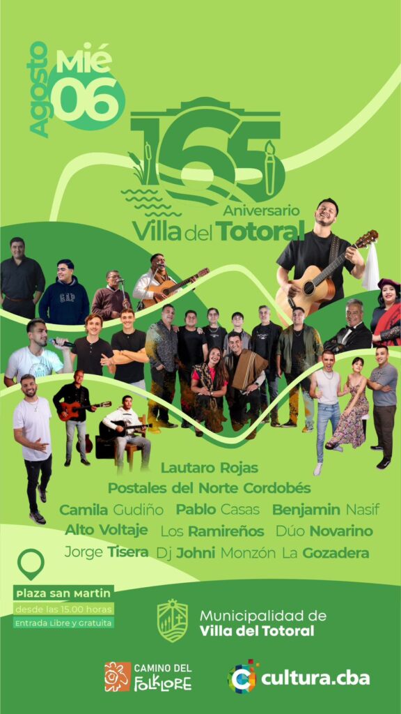Villa del Totoral celebra su 165º aniversario con una gran fiesta popular